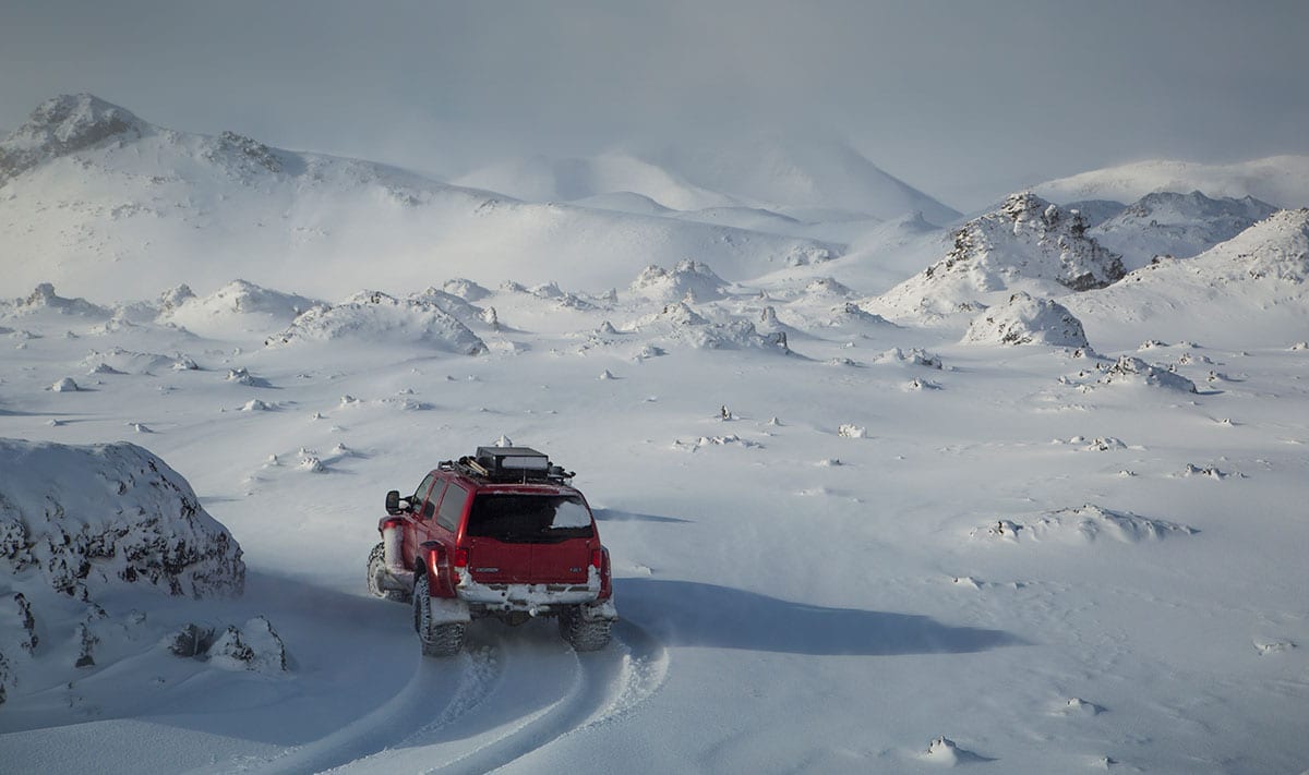 Superjeep tours in South Iceland during winter
