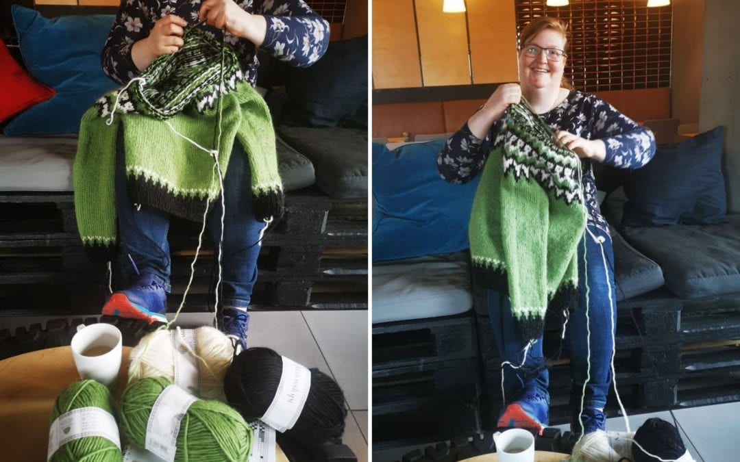 Our wonderful Jónína & her knitting passion!