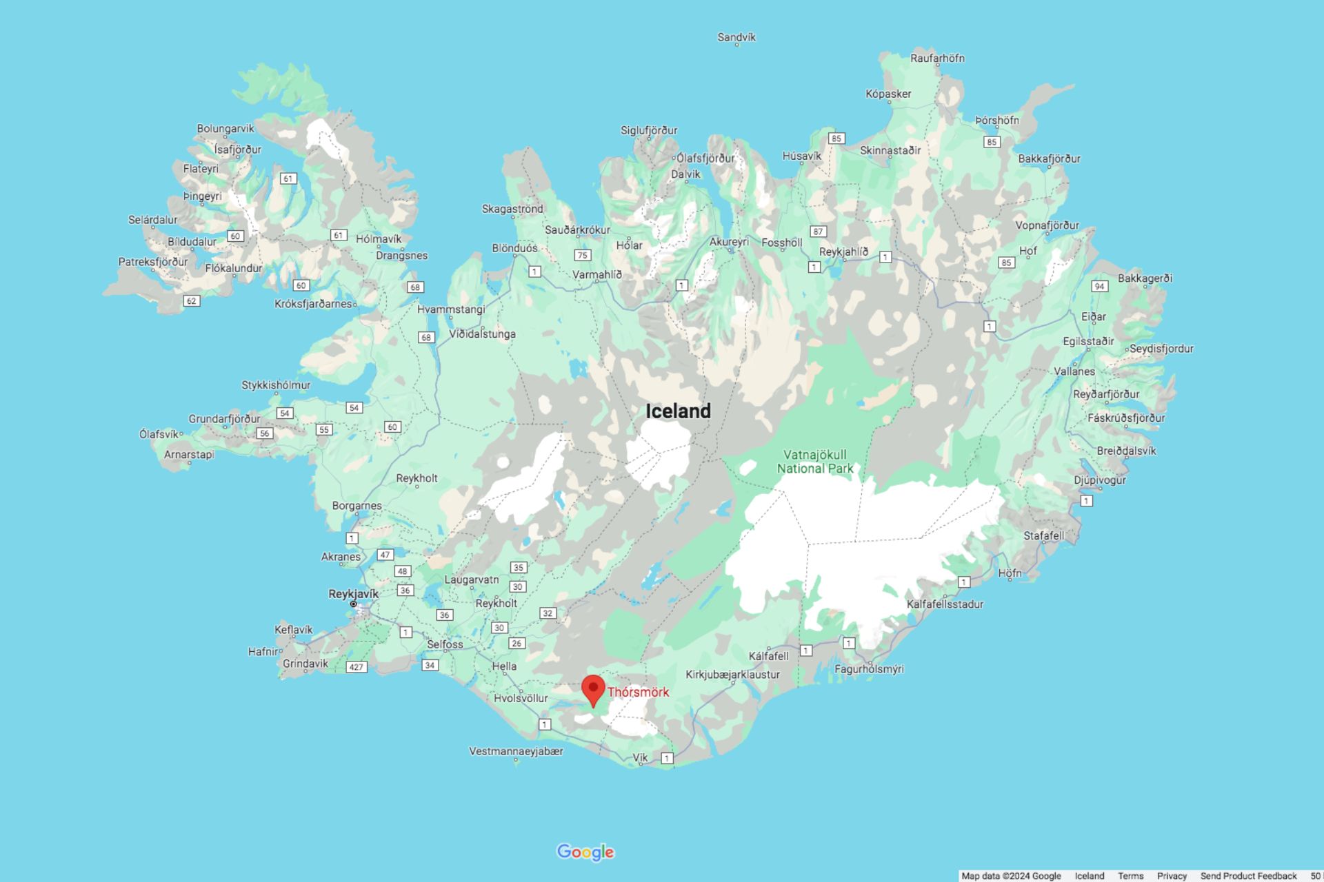 Þórsmörk map Midgard